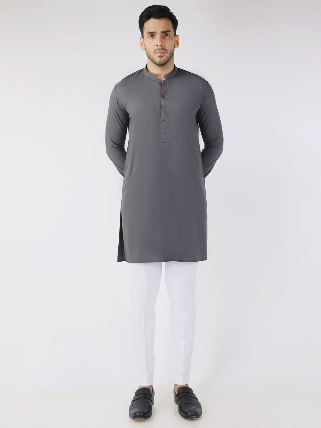 Blended Grey Kurta - Almirah