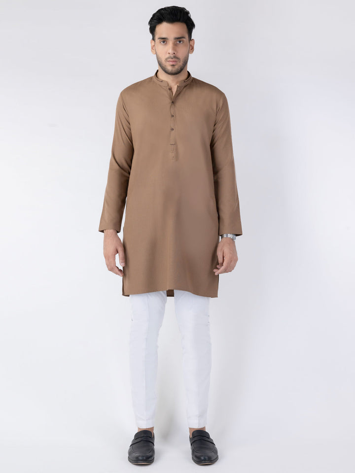 Blended Brown Kurta - Almirah