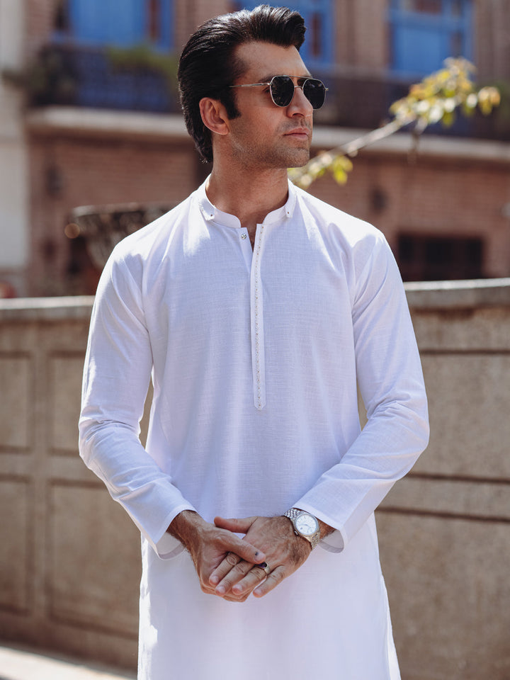 Cotton White Kurta - Almirah
