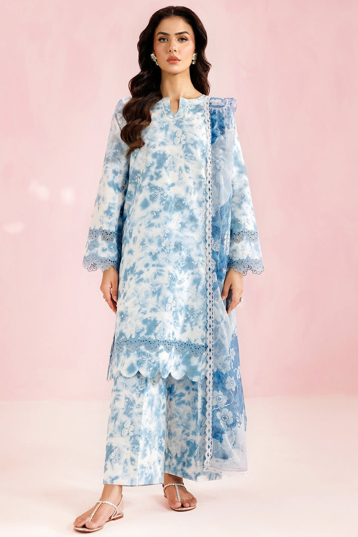 Aqua Veil - Farasha Printed Essentials Stitched
