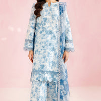 Aqua Veil - Farasha Printed Essentials Stitched