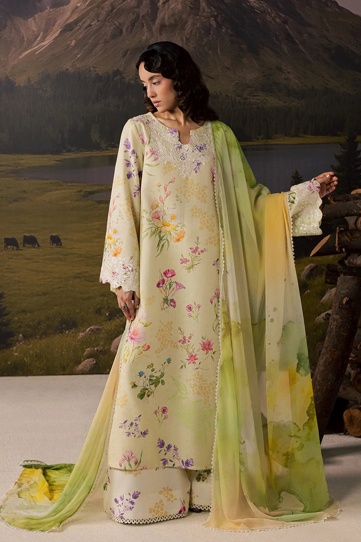 Dobby Lawn Butter Cream Stitched Suit - Vanya