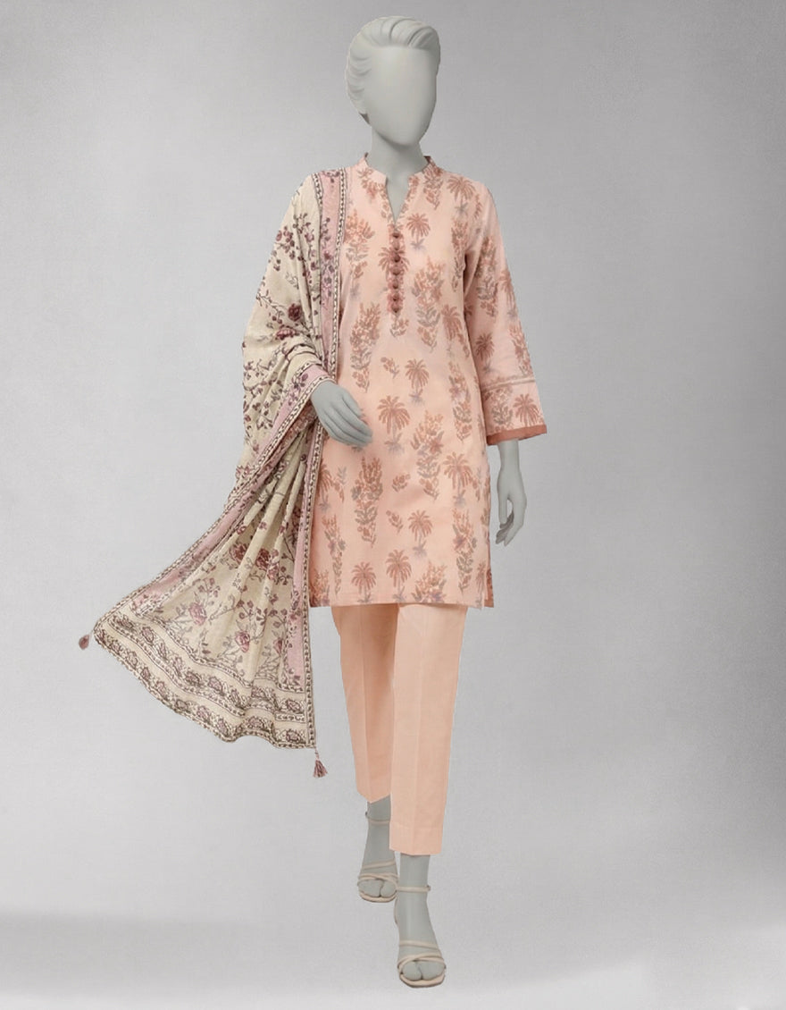 Lawn Multicolor Unstitched Suit - J. Junaid Jamshed