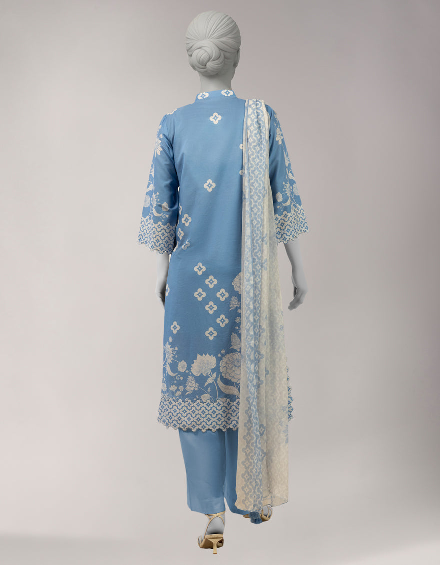 Lawn Multicolor Unstitched Suit - J. Junaid Jamshed