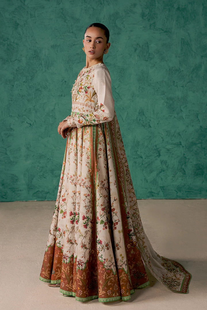 Dobby Lawn Ivory Rust Stitched Suit - Vanya