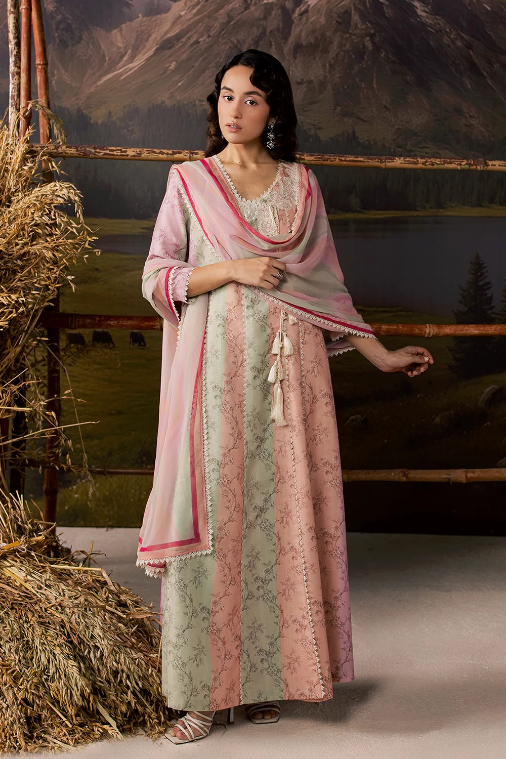 Dobby Lawn Multi Stitched Suit - Vanya