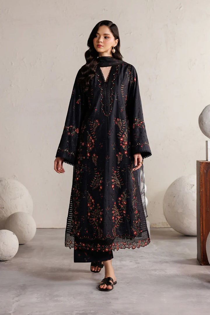 Embroidered Lawn Black Stitched Suit - Iznik
