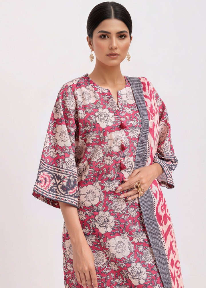 Khaddar Pink Stitched Suit - Bonanza