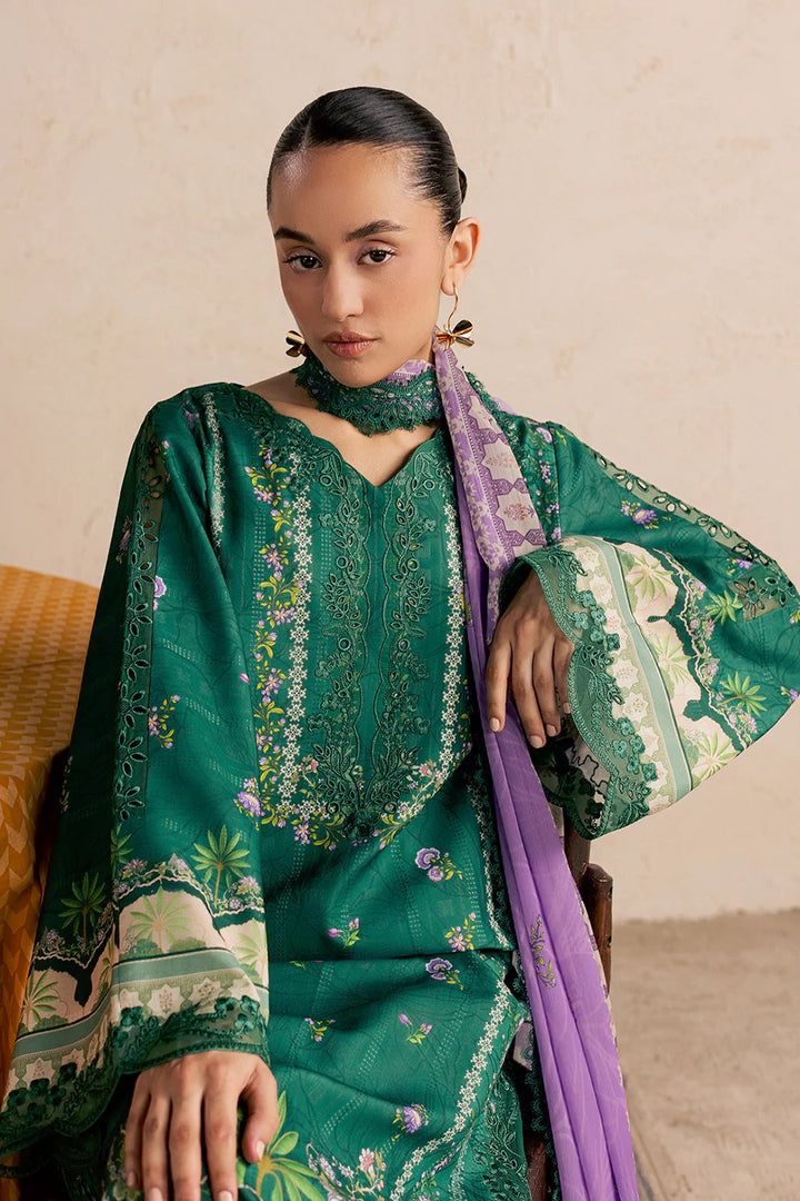 Dobby Lawn Green Stitched Suit - Vanya