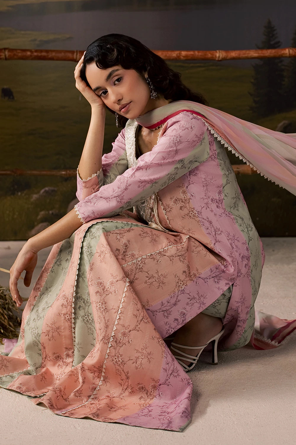 Dobby Lawn Multi Stitched Suit - Vanya