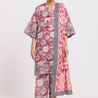 Khaddar Pink Stitched Suit - Bonanza