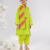 Lawn Green Stitched Suit - J. Junaid Jamshed