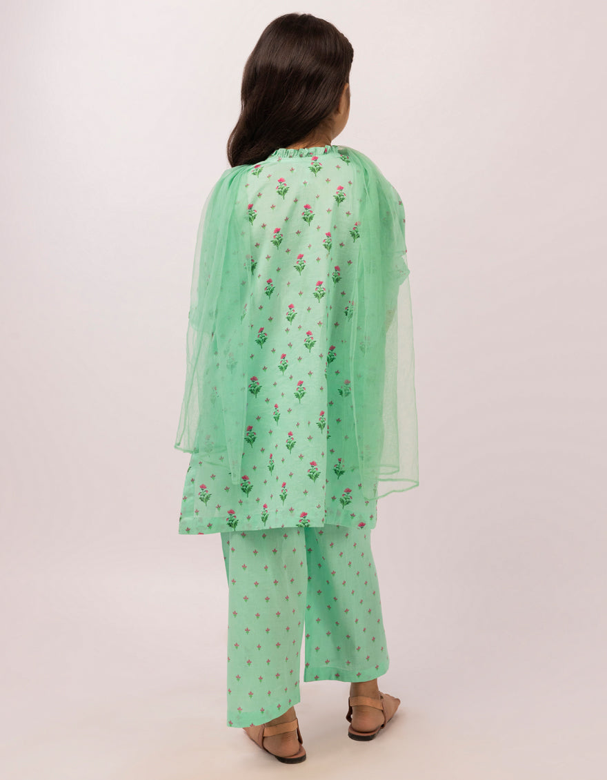 Lawn Green Stitched Suit - J. Junaid Jamshed