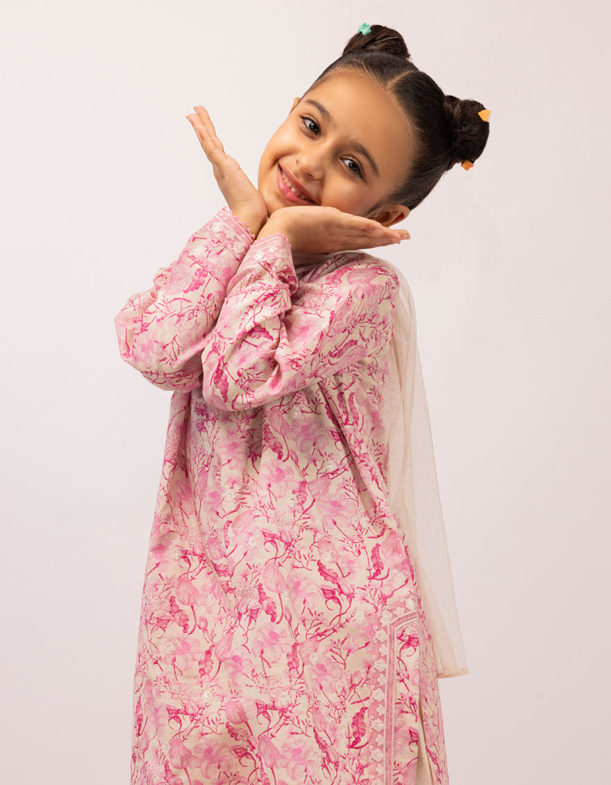 Dobby Pink Stitched Suit - J. Junaid Jamshed