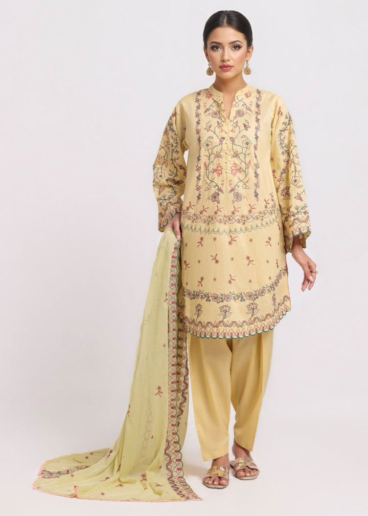 Cambric Light Olive Stitched Suit - Bonanza