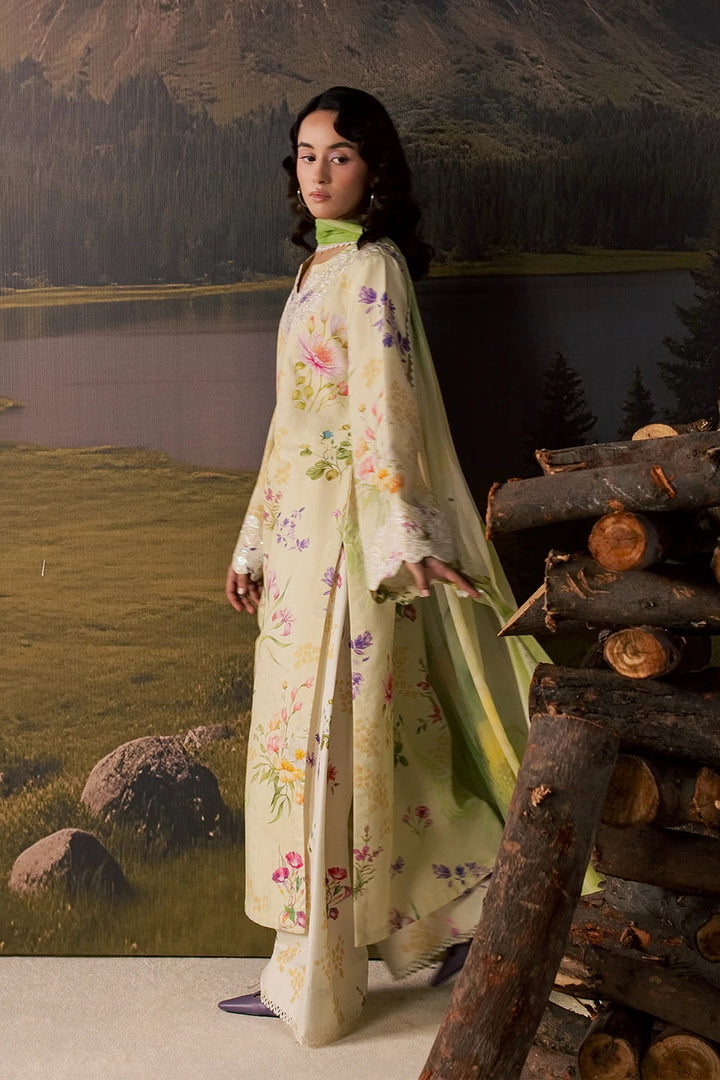 Dobby Lawn Butter Cream Stitched Suit - Vanya