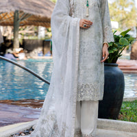 Lawn Beige Stitched Suit - J. Junaid Jamshed