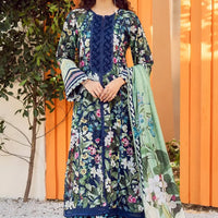 Lawn Blue Stitched Suit - Elaf