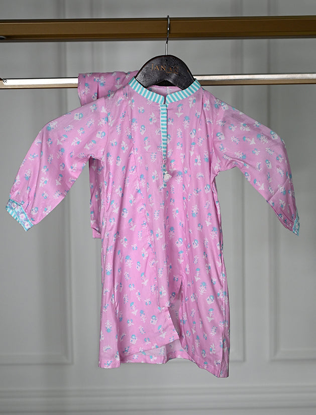 Cambric Pink Stitched Suit - J. Junaid Jamshed