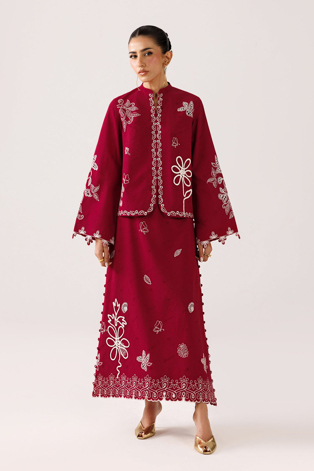 Reina - Qalamkar Embroidered Co-Ords 26'
