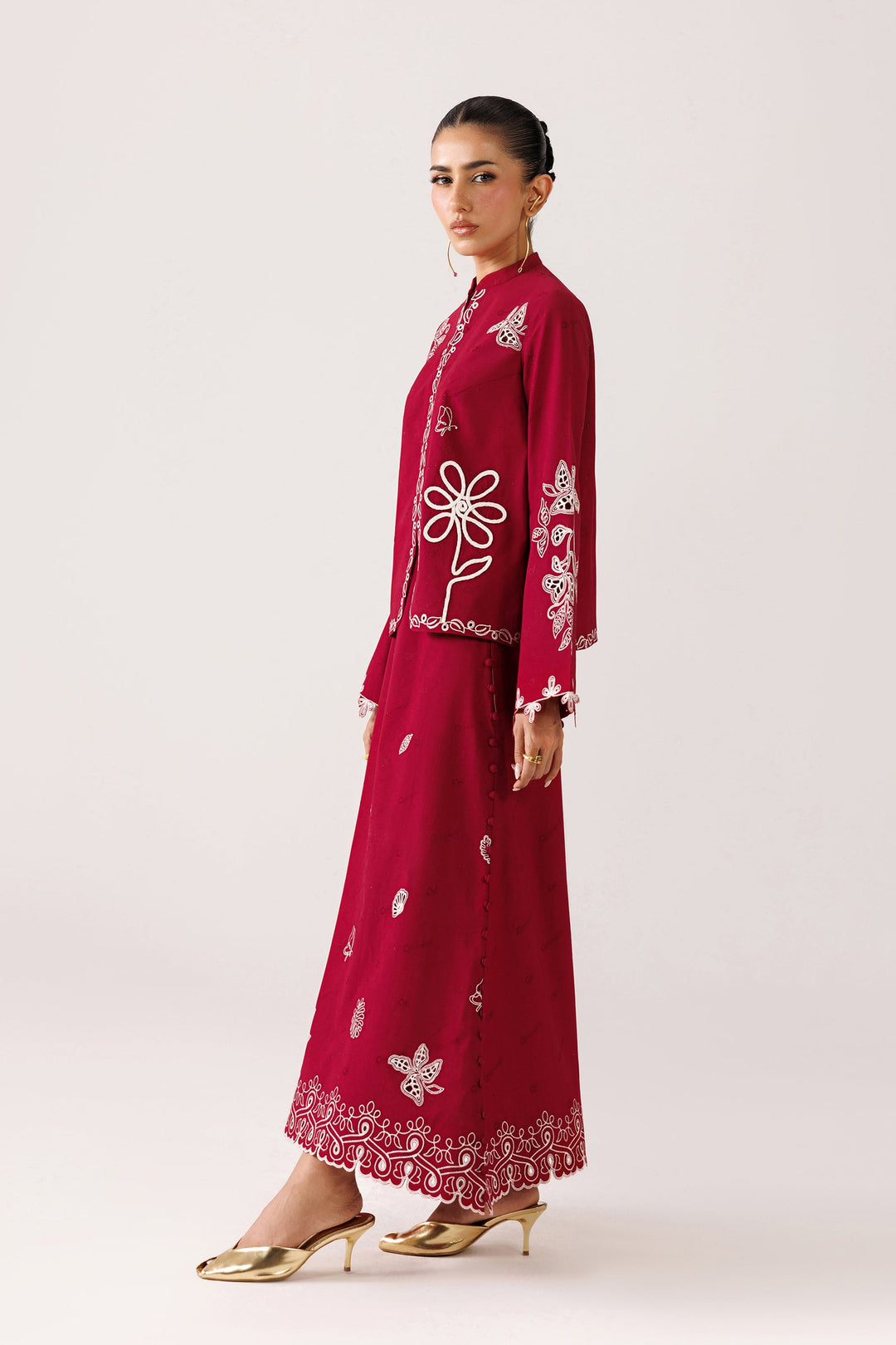 Reina - Qalamkar Embroidered Co-Ords 26'