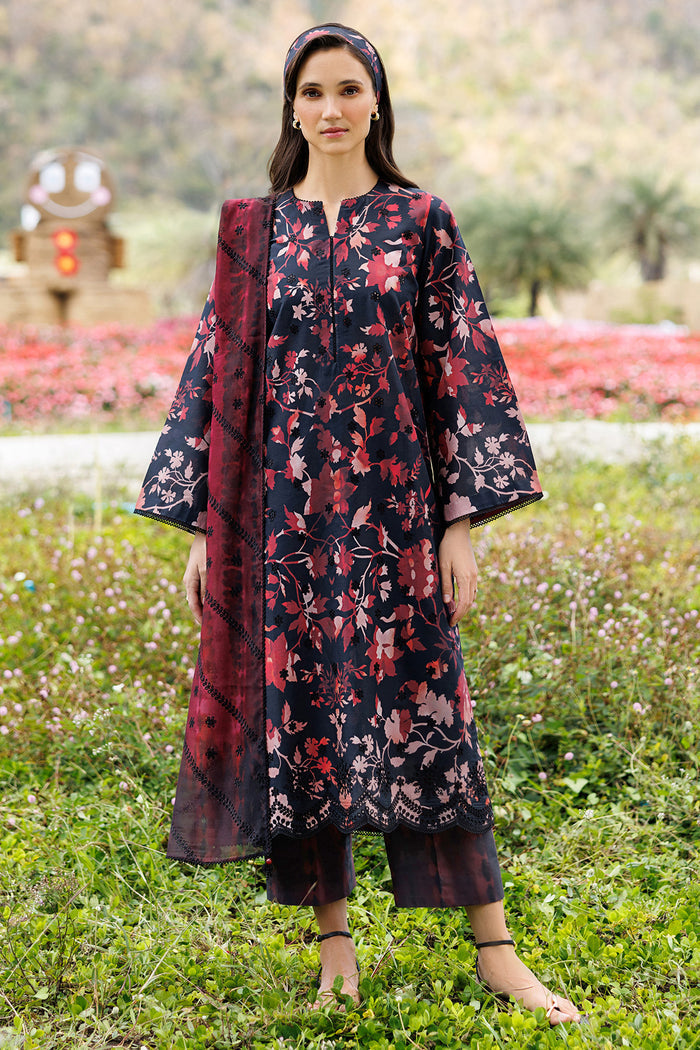 Lawn Black Stitched Suit - Jazmin