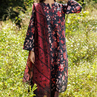 Embroidered Lawn Black Unstitched Suit - Jazmin
