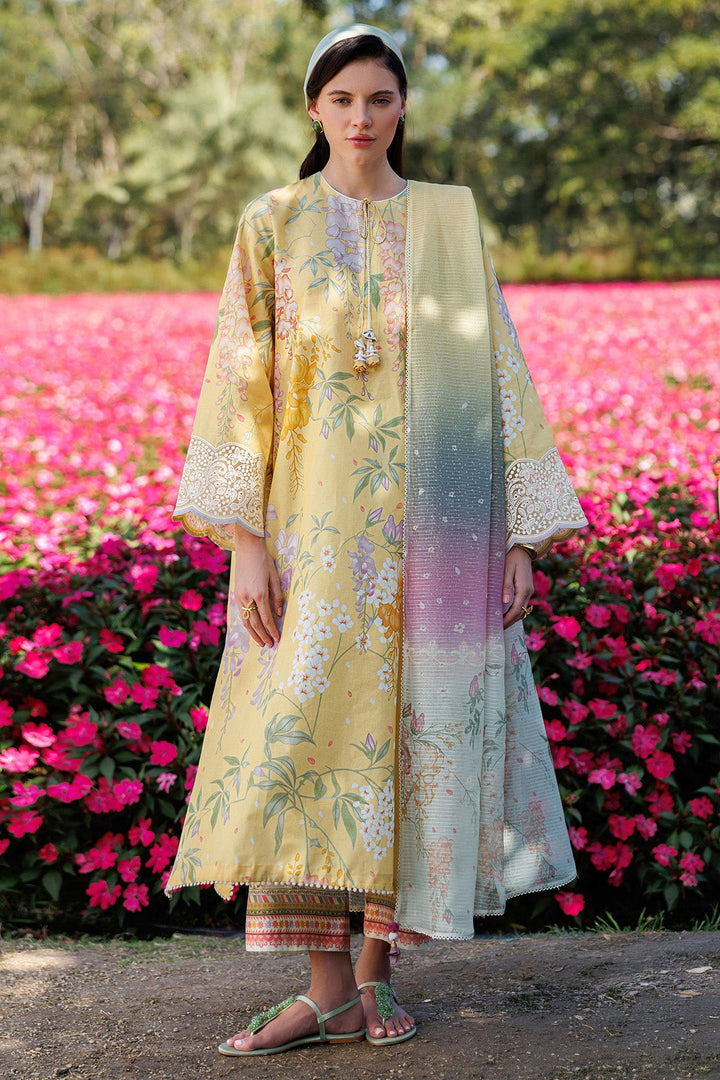 Embroidered Lawn Butter Yellow Stitched Suit - Jazmin