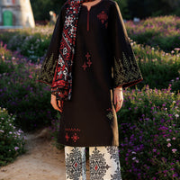 Lawn Black Stitched Suit - Jazmin