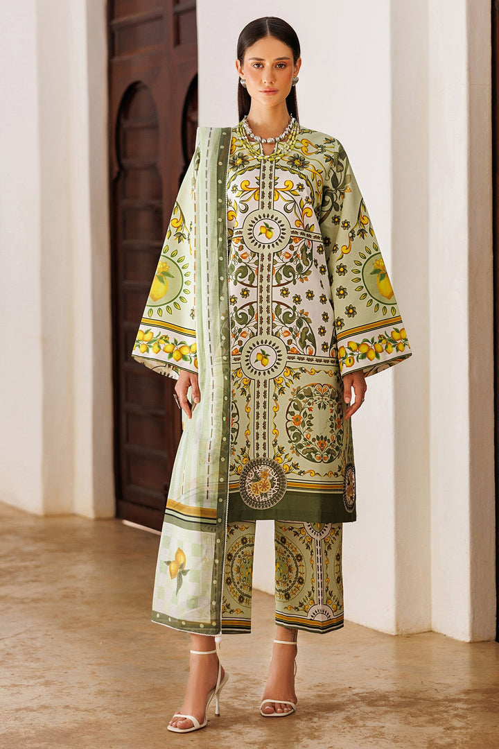 Lawn Green Stitched Suit - Jazmin