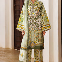 Lawn Green Stitched Suit - Jazmin