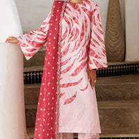 Lawn Peach Stitched Suit - Jazmin