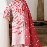 Embroidered Lawn Peach Unstitched Suit - Jazmin