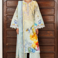 Lawn Blue Stitched Suit - Jazmin
