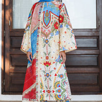 Lawn Cream Stitched Suit - Jazmin