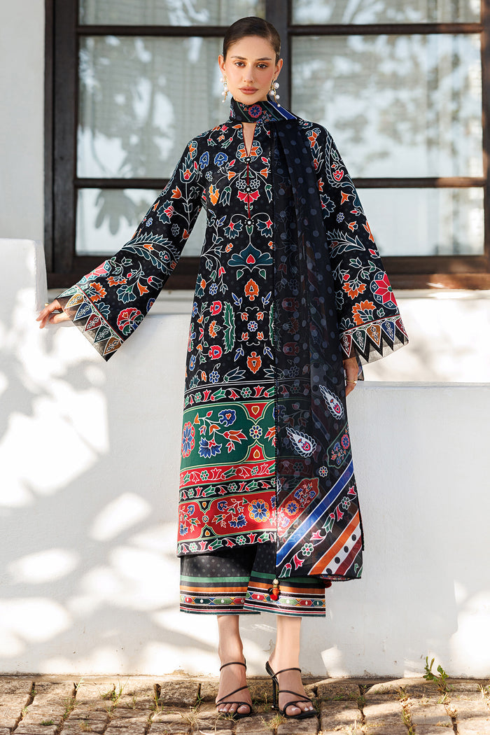 Lawn Black Stitched Suit - Jazmin
