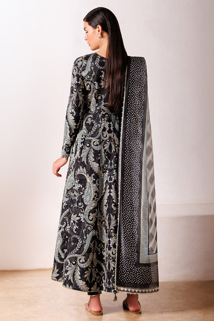 Embroidered Lawn Black Stitched Suit - Jazmin