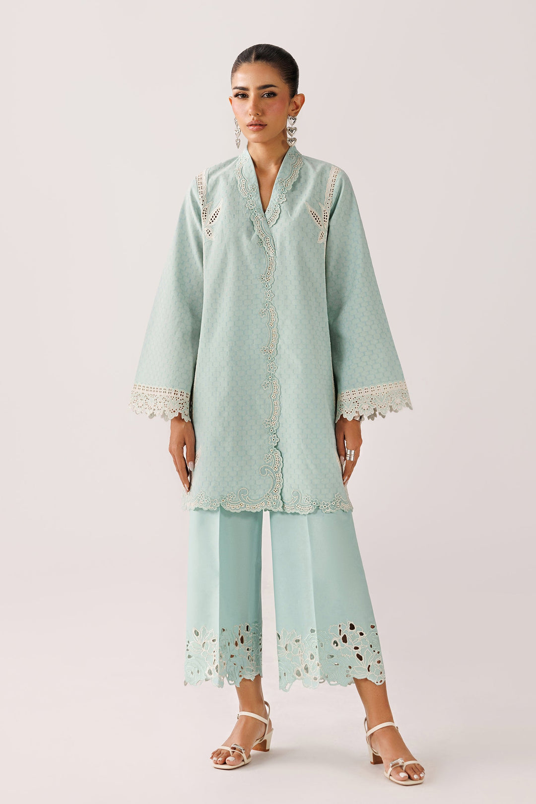 Amari - Qalamkar Embroidered Co-Ords 26'