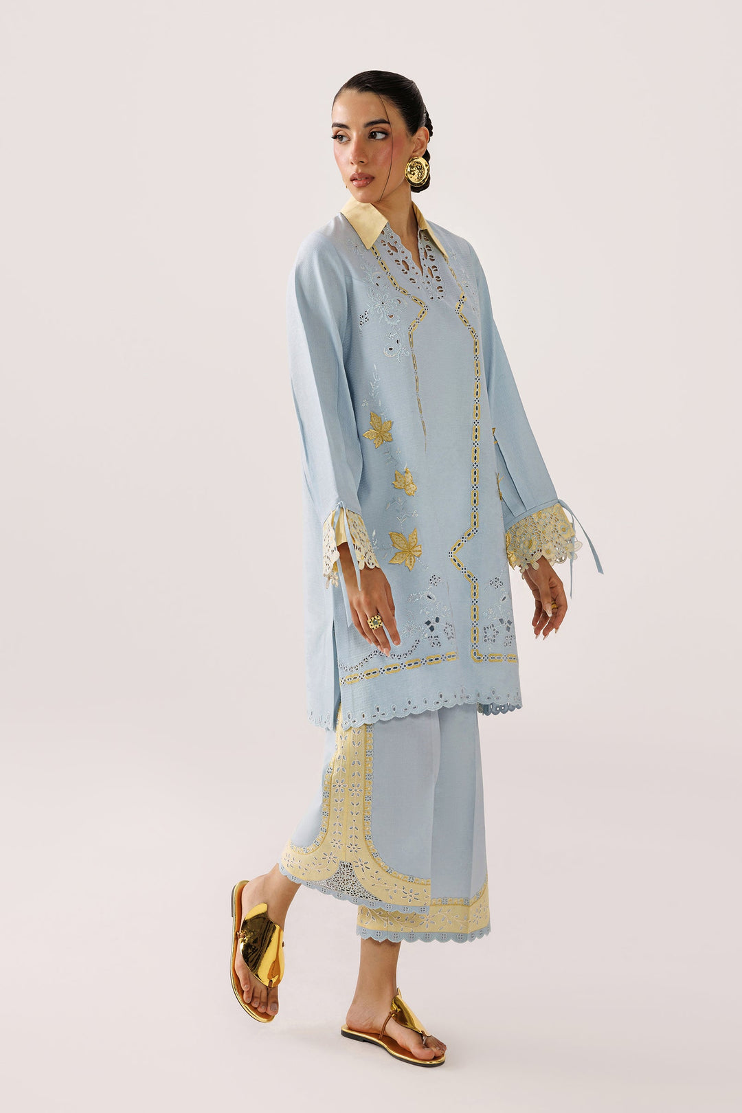 Mia - Qalamkar Embroidered Co-Ords 26'