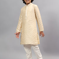 Polyester Viscose Gold Kurta Trouser - Jiah