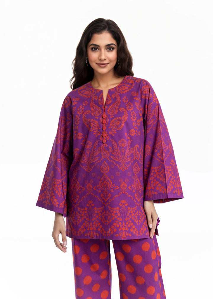 Cambric Purple Stitched Suit - Bonanza