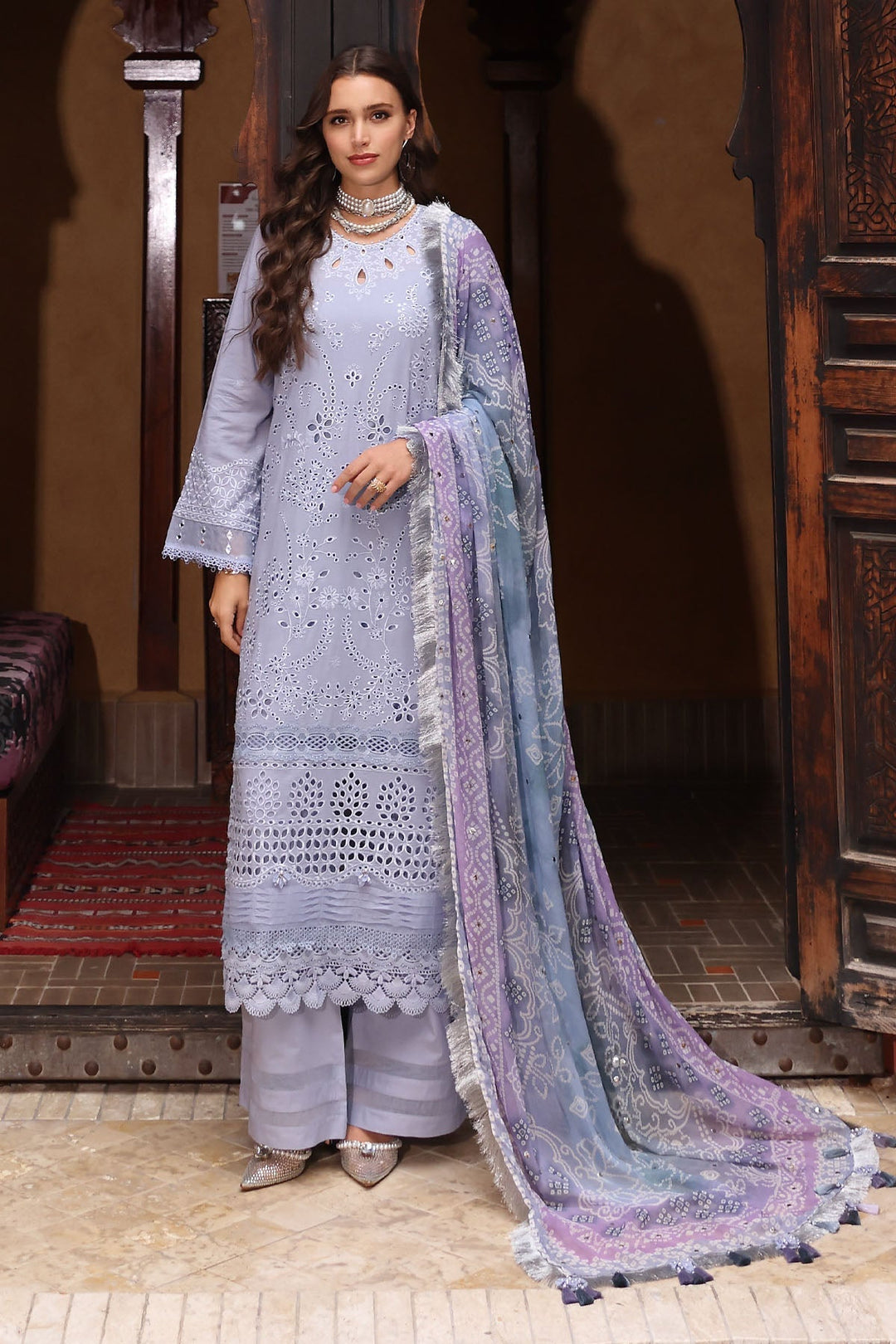 Lawn Purple Stitched Suit - Nureh