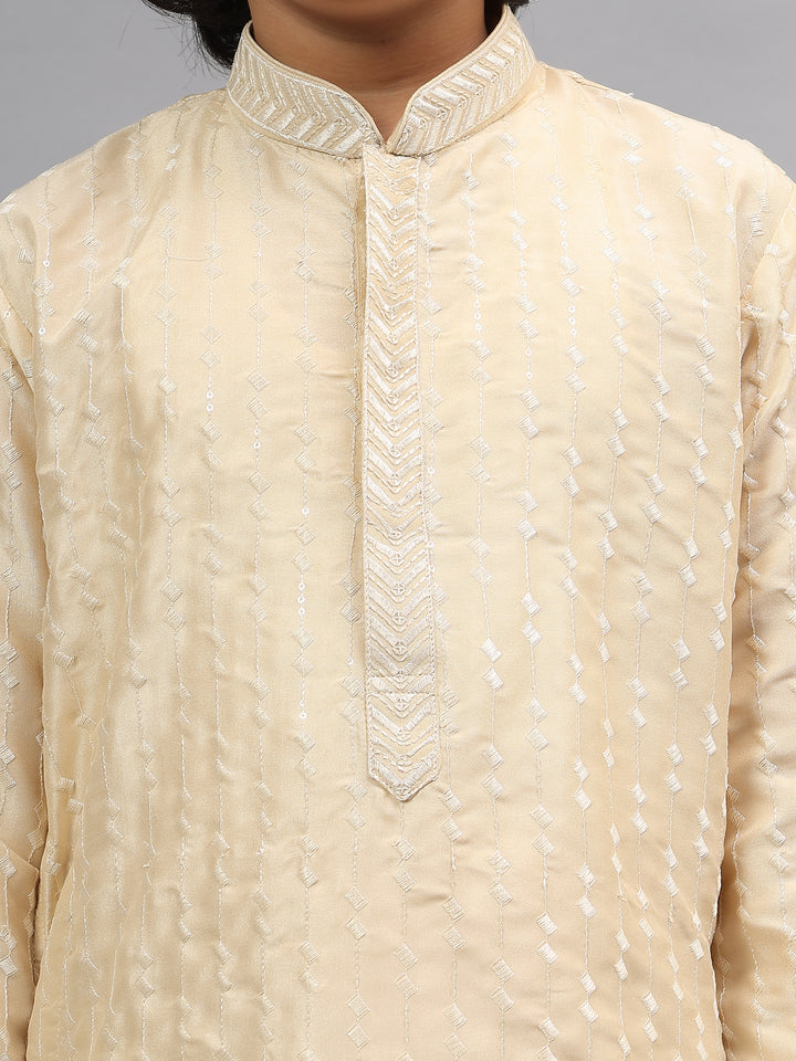 Polyester Viscose Gold Kurta Trouser - Jiah