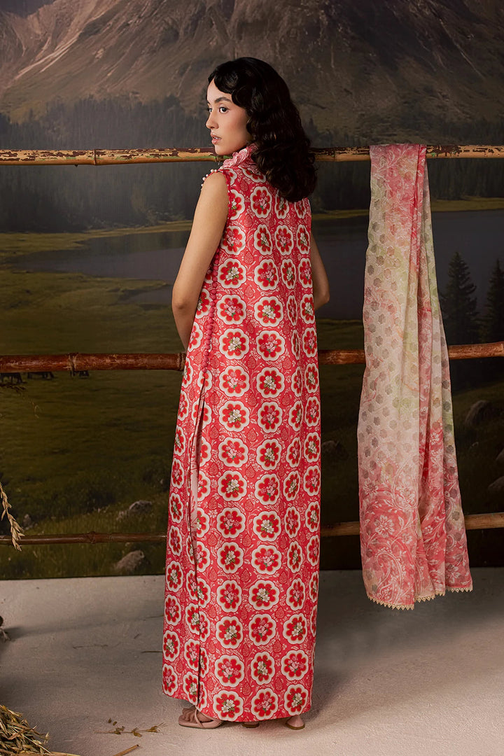 Dobby Lawn Pink Stitched Suit - Vanya