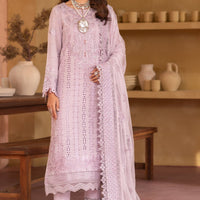 Embroidered Karandi Pink Stitched Suit - Nureh