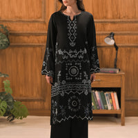 Cotton Satin Black Stitched Suit - Image