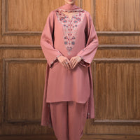 Twill Viscose Pink Stitched Suit - Image