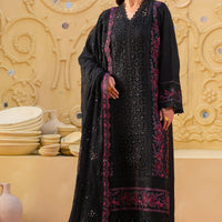 Embroidered Karandi Black Stitched Suit - Nureh