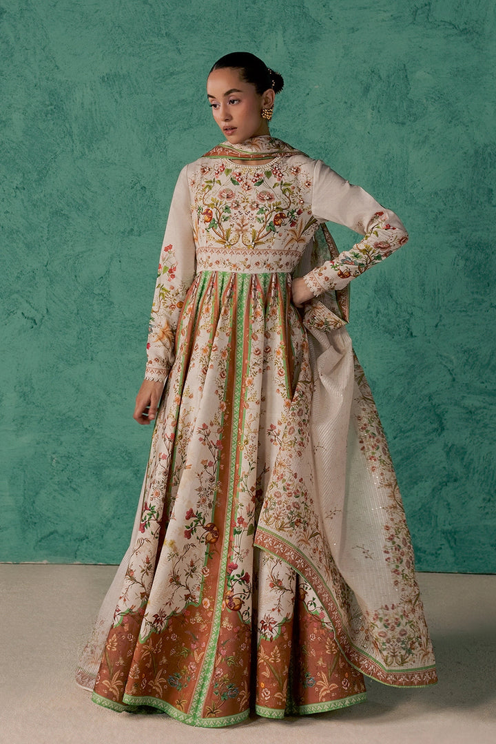Dobby Lawn Ivory Rust Stitched Suit - Vanya