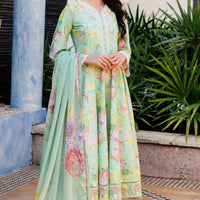 Mint Dew - Farasha Printed Essentials Stitched